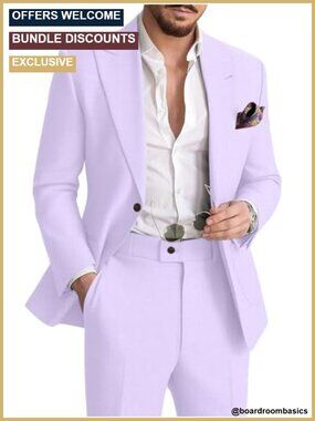 Mens Linen Suit 2 Piece Summer Suits Beach Wedding Prom Outfit
